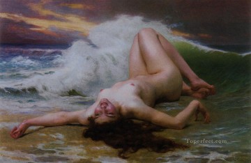 Guillaume Seignac Painting - The Wave Academic nude Guillaume Seignac